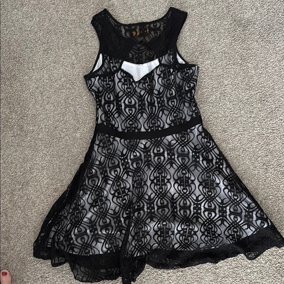 Black Sleeveless A-line Mini Dress - Picture 6 of 7